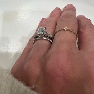 Exceptional Custom 14kt Gold Lab Emerald Cut Diamond Engagement Ring Baguettes